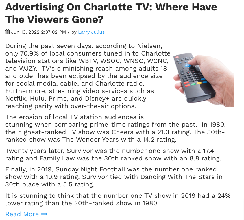 Television Advertising In Charlotte EOY 2022